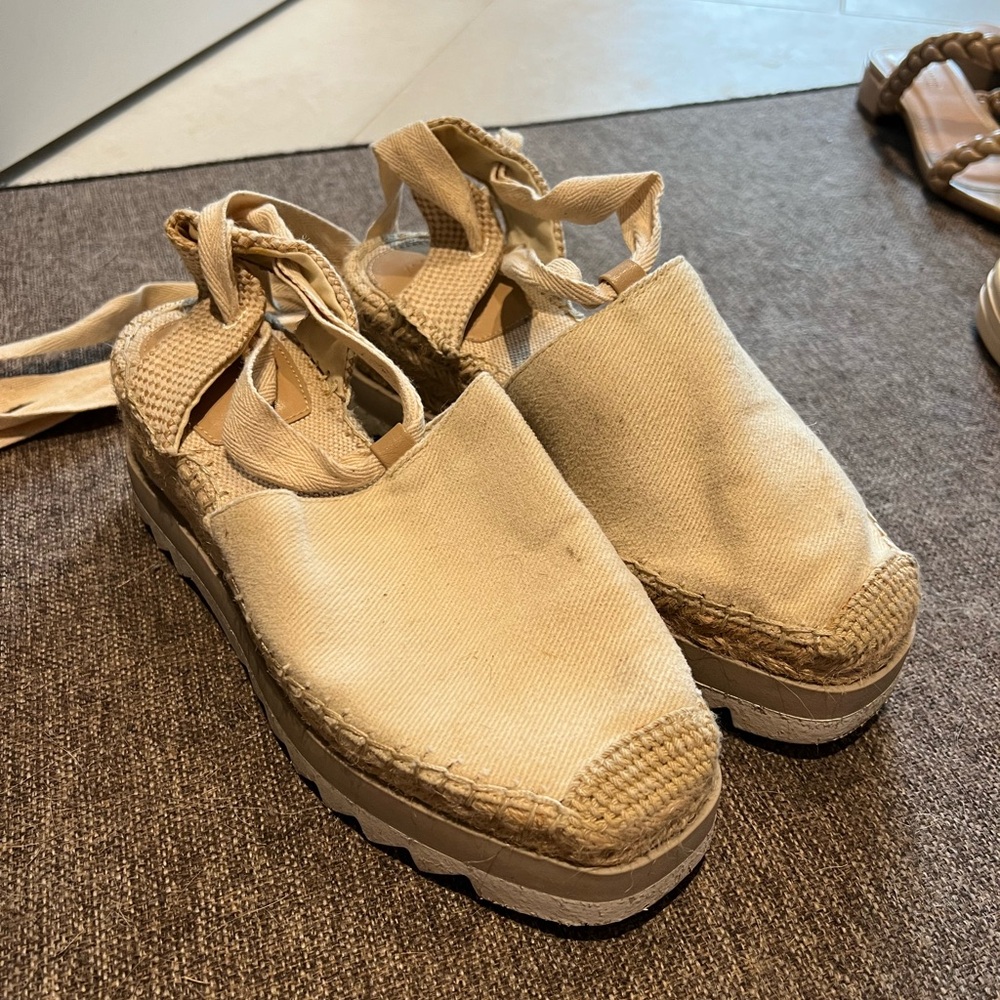 H&M Cream Espadrille Platforms